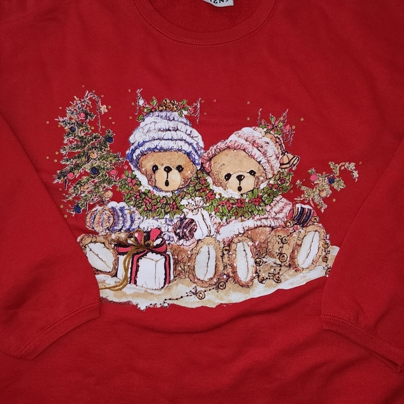 Christmas Bear Vintage Sweatshirt Sz. XL - Picture 7 of 7